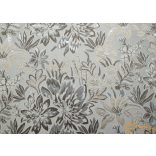 (6 szín) Meteora 3D mintával készült sötétítő függöny.305 cm. Ezüst alapon bézs- szürke virág minta