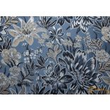 (6 szín) Meteora 3D mintával készült sötétítő függöny.305 cm. Azúrkék alapon bézs-sötétkék virág minta