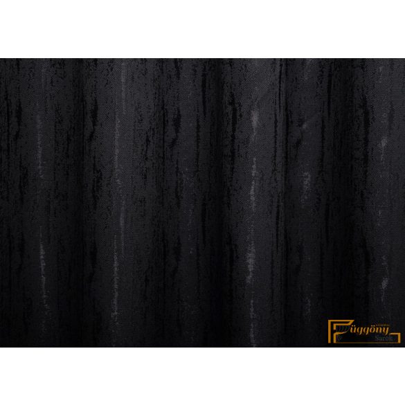 (8 szín) Mora koptatott hatású, jacquard szövésű dekor függöny - Fekete - 275cm