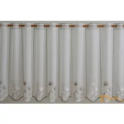 (3 méret) Hímzett vitrage függöny-Caffe latte -45 cm