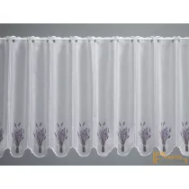   (4 méret) Hímzett levendula csokrok Vitrázs függöny 45cm