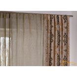 (6 szín) PASCAL dekor függöny - Világos szürke alap fekete-cappuccino modern-320cm