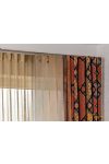 (6 szín) PASCAL dekor függöny -  Szürke alap terrakotta-arany modern mintás-320cm