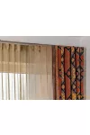 (6 szín) PASCAL dekor függöny -  Szürke alap terrakotta-arany modern mintás-320cm