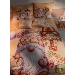   Karácsonyi 3 részes ágyneműhuzat 3D - Arany manó mézes kaláccsal