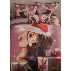 Karácsonyi 3 részes ágyneműhuzat 3D - Karácsonyi vizsla