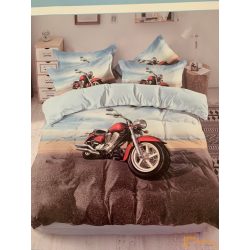 3D ágynemű motoros 3 részes - Fekete motoros