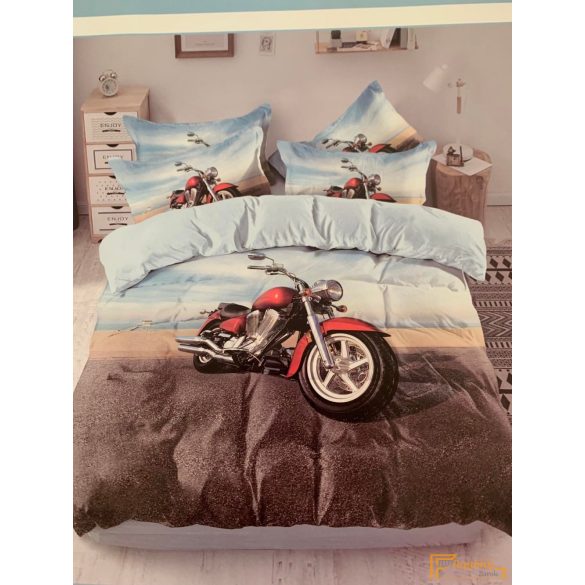 3D ágynemű motoros 3 részes - Fekete motoros