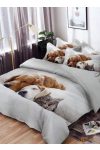 3D ágynemű - Kutya macska barátság ágyneműhuzat (Pihenő kisállatok)