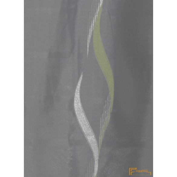 (4 szín) London vasaláskönnyített voile. - Törtfehér alapon zöld-fehér hullám minta