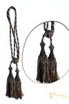 (14 szín) Bézs - Sötétkék Klasszikus zsinóros Kétfejes Függönyelkötő 