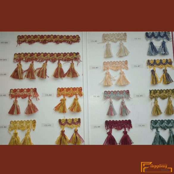 (13 szín) Díszitő szalag. Organza szalagos paszomány (Bojt nélküli)  9689-400 Bézs