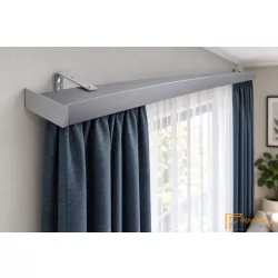   (9 szín 16 méret) DecoLino Design karnis szett oldalfali tartóval (1méter) - Ezüst metál